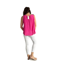 Load image into Gallery viewer, Fuchsia pink Sleeveless layered top for women. (A161)