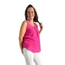 Load image into Gallery viewer, Fuchsia pink Sleeveless layered top for women. (A161)