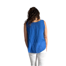 Load image into Gallery viewer, Royal Blue Sleeveless layered top for women. (A161)