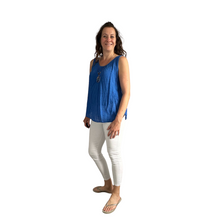 Load image into Gallery viewer, Royal Blue Sleeveless layered top for women. (A161)