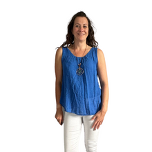 Load image into Gallery viewer, Royal Blue Sleeveless layered top for women. (A161)