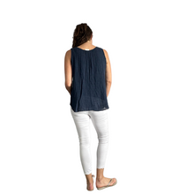 Load image into Gallery viewer, Navy Blue Sleeveless layered top for women. (A161)