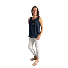 Load image into Gallery viewer, Navy Blue Sleeveless layered top for women. (A161)