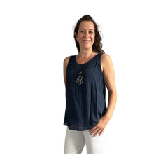 Load image into Gallery viewer, Navy Blue Sleeveless layered top for women. (A161)
