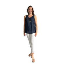 Load image into Gallery viewer, Navy Blue Sleeveless layered top for women. (A161)