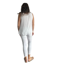 Load image into Gallery viewer, White Sleeveless layered top for women. (A161)