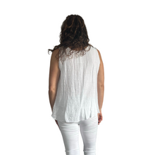 Load image into Gallery viewer, White Sleeveless layered top for women. (A161)