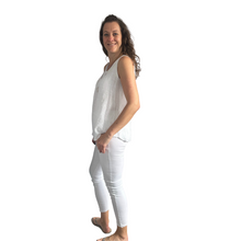 Load image into Gallery viewer, White Sleeveless layered top for women. (A161)