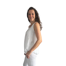 Load image into Gallery viewer, White Sleeveless layered top for women. (A161)