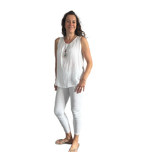 Load image into Gallery viewer, White Sleeveless layered top for women. (A161)