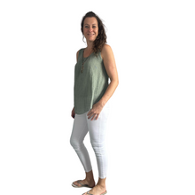 Load image into Gallery viewer, Khaki green Sleeveless layered top for women. (A161)