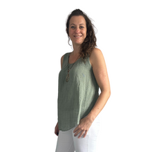 Load image into Gallery viewer, Khaki green Sleeveless layered top for women. (A161)