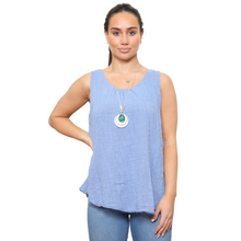 Load image into Gallery viewer, Denim blue Sleeveless layered top for women. (A161)