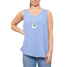 Load image into Gallery viewer, Denim blue Sleeveless layered top for women. (A161)