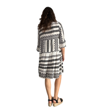 Load image into Gallery viewer, Black Aztec Print Tiered Dress for women. (A159)