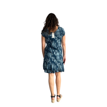 Load image into Gallery viewer, Teal Dandelion stretchy dress with cap sleeves for women  (A160)
