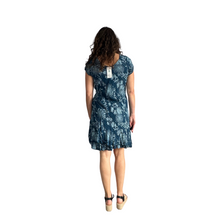 Load image into Gallery viewer, Teal Dandelion stretchy dress with cap sleeves for women (A160)