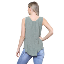 Load image into Gallery viewer, Khaki green Sleeveless layered top for women. (A161)