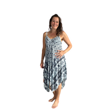 Load image into Gallery viewer, Light blue with Blue Elephant Design Handkerchief Dress (AA74)