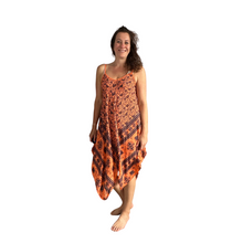 Load image into Gallery viewer, Ladies orange Handkerchief dress