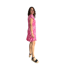 Load image into Gallery viewer, Fuchsia pink Dandelion stretchy dress with cap sleeves for women (A160)