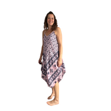 Load image into Gallery viewer, Pink with Blue Elephant Design Handkerchief Dress (AA74)