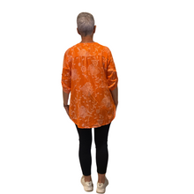 Load image into Gallery viewer, Ladies Orange dandelion print shirt (A127)
