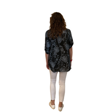 Load image into Gallery viewer, Ladies Black dandelion print shirt (A127)