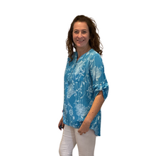 Load image into Gallery viewer, Ladies Blue dandelion print shirt (A127)