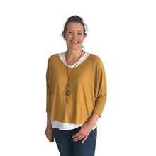 Load image into Gallery viewer, Ladies mustard Layer Top with Necklace (A91)