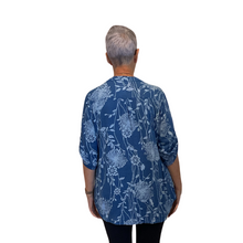 Load image into Gallery viewer, Ladies Royal blue dandelion print shirt (A127)