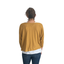 Load image into Gallery viewer, Ladies mustard Layer Top with Necklace (A91)