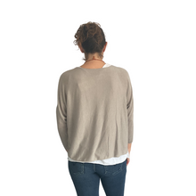 Load image into Gallery viewer, Ladies 2 Piece Layer Plain Top with Necklace with 3/4 Sleeves (A91) - Made in Italy (Beige)