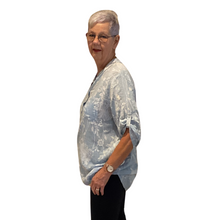 Load image into Gallery viewer, Ladies sky blue dandelion print shirt (A127)