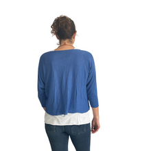 Load image into Gallery viewer, Ladies Royal Blue 2 Piece Layer Plain Top with Necklace with 3/4 Sleeves (A91)