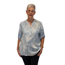 Load image into Gallery viewer, Ladies sky blue dandelion print shirt (A127)