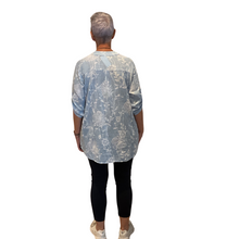 Load image into Gallery viewer, Ladies sky blue dandelion print shirt (A127)