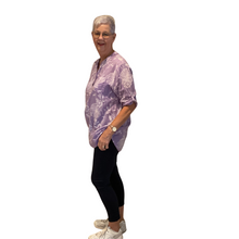 Load image into Gallery viewer, Ladies Lilac dandelion print shirt (A127)