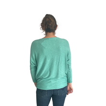 Load image into Gallery viewer, Green Heart balloon soft knit top for women. (A156)