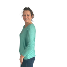 Load image into Gallery viewer, Green Heart balloon soft knit top for women. (A156)