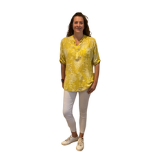 Load image into Gallery viewer, Ladies Yellow dandelion print shirt (A127)