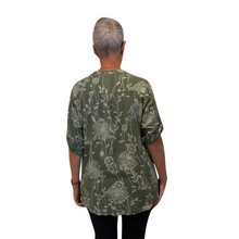 Load image into Gallery viewer, Ladies Khaki dandelion print shirt (A127)