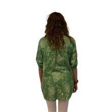 Load image into Gallery viewer, Ladies green dandelion print shirt (A127)