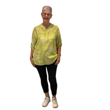 Load image into Gallery viewer, Ladies mustard dandelion print shirt (A127)