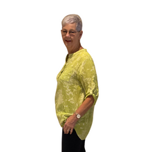 Load image into Gallery viewer, Ladies mustard dandelion print shirt (A127)