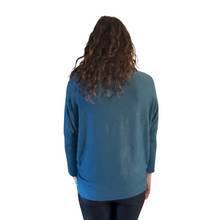 Load image into Gallery viewer, Teal Heart balloon soft knit top for women. (A156)