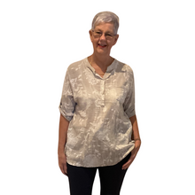 Load image into Gallery viewer, Ladies Beige dandelion print shirt (A127)