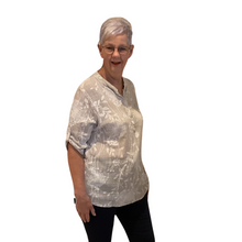Load image into Gallery viewer, Ladies Beige dandelion print shirt (A127)