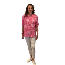 Load image into Gallery viewer, Ladies Fuchsia pink dandelion print shirt (A127)