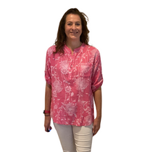 Load image into Gallery viewer, Ladies Fuchsia pink dandelion print shirt (A127)